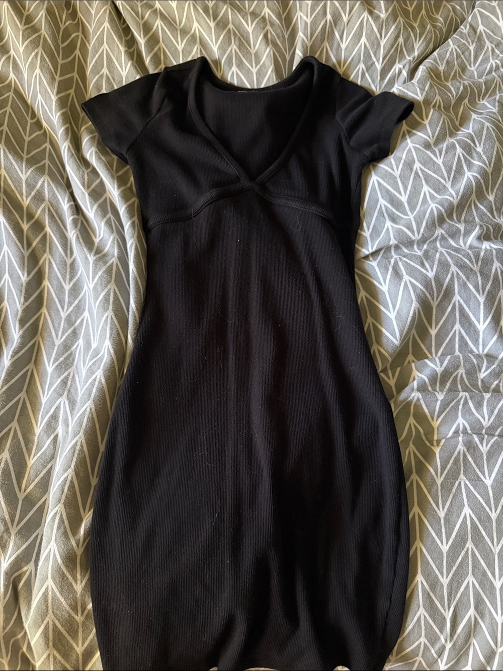 Garage Black V-Neck Mini Dress